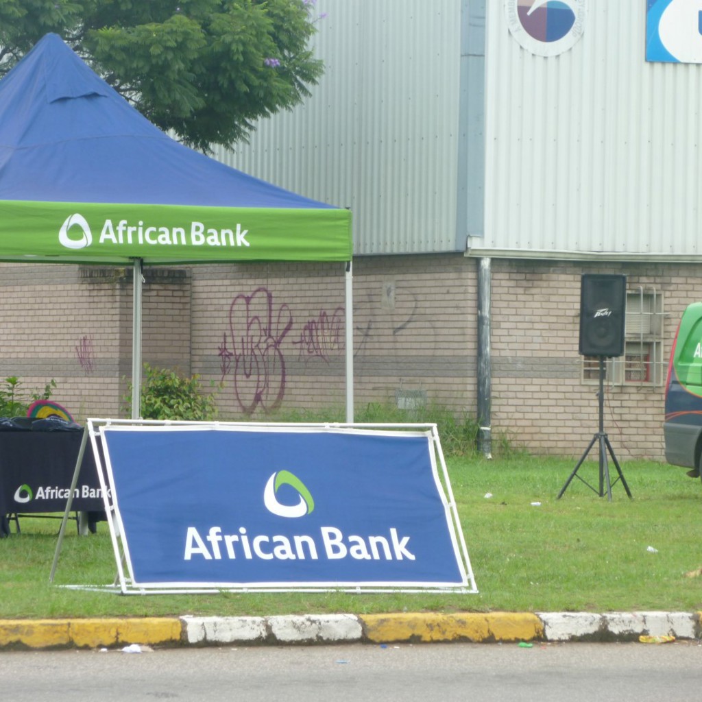 Branded A-Frame banner at retail forecourt